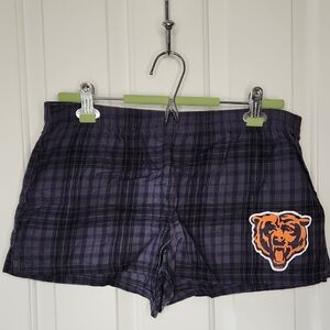 Victoria's Secret Purple Plaid Sleep Shorts with Chicago Bear Patch